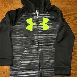Under Armour Kids Black and Bright Yellow Striped Hoodie